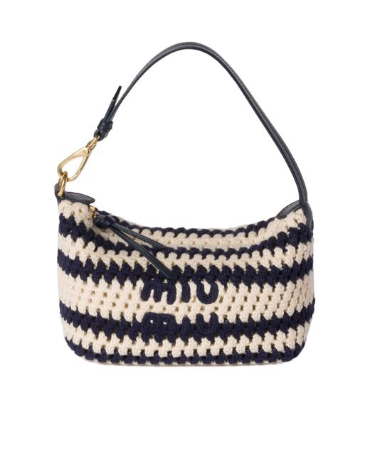 Miu Miu Blue Crochet Pouch