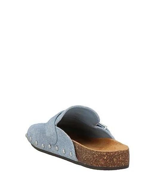 Tory Burch Blue Wooden Clogs With Appliqués