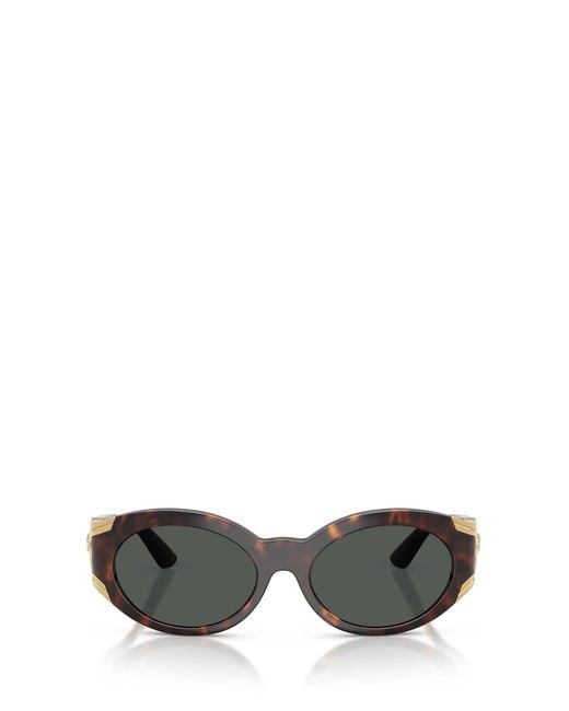 Versace Gray Eyewear Oval Frame Sunglasses
