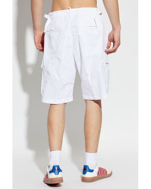 DSquared² White Light Utility Kawaii Shorts for men