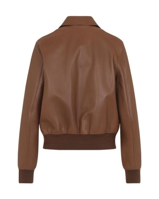 Ralph Lauren Brown Sullivan Bomber Leather Jacket