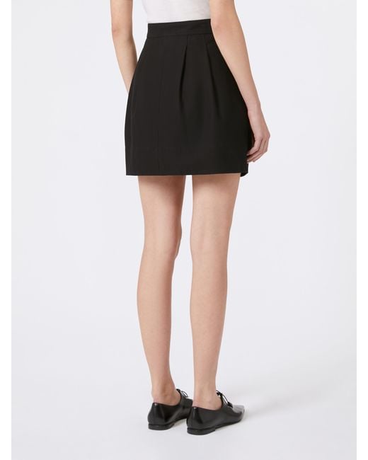 Max Mara Black Short Cotton Twill Skirt