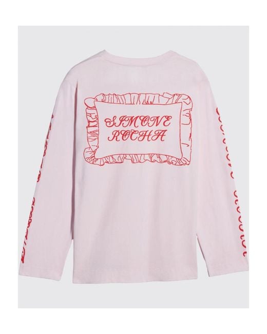Simone Rocha Pink Printed Long-Sleeved T-Shirt