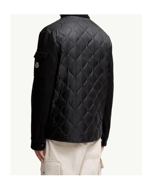 Moncler Black Avoine Wool Short Down Jacket for men