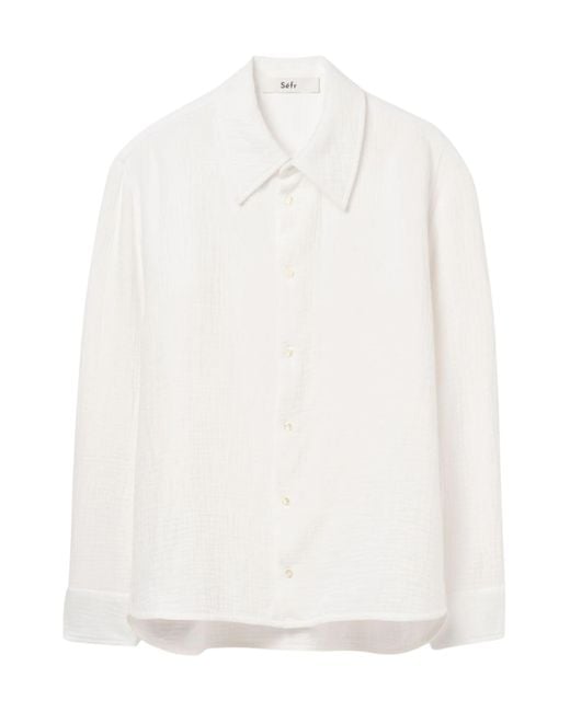 Séfr White Bobby Crinkled Shirt for men