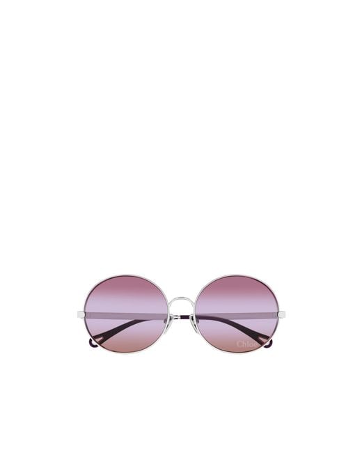 Chloé Purple Chloé Eyewear Panthos Frame Sunglasses