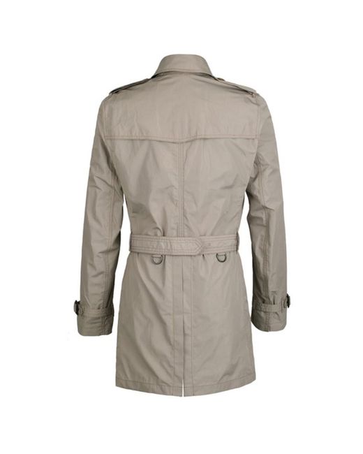 Burberry Gray Lapel Double-Breasted Trench Coat for men