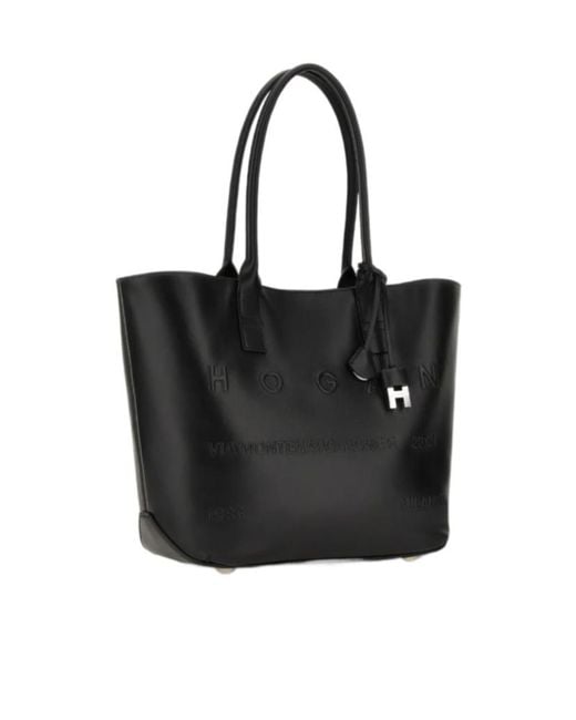 Hogan Black Small Address Shopping Bag
