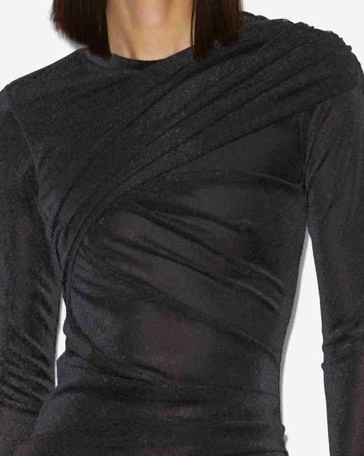 Isabel Marant Black Étoile Denise Draped Mini Dress