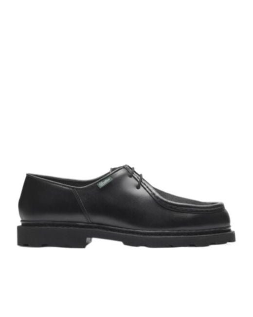 Paraboot Black Michael Leather Derby Shoes for men