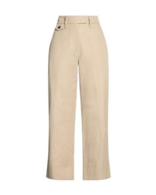 Brunello Cucinelli Natural Solid Color Wide-Leg Pants