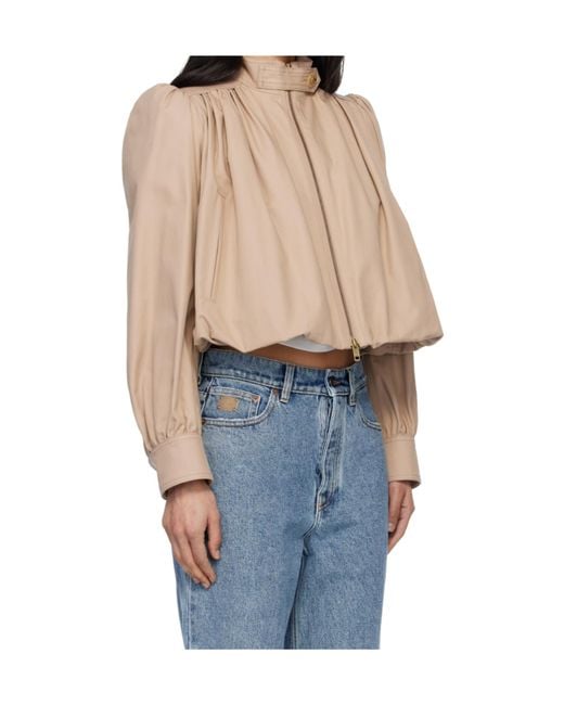 Chloé Natural Boule Gathered Jacket