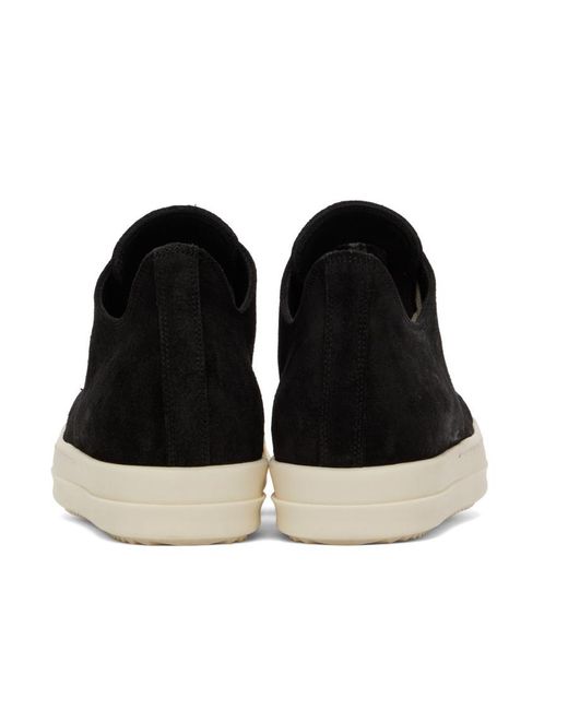 Rick Owens Black Logo Lace Up Sneakers for men