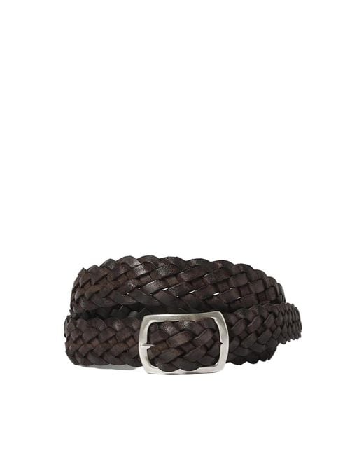 Orciani Black Braided Belt for men