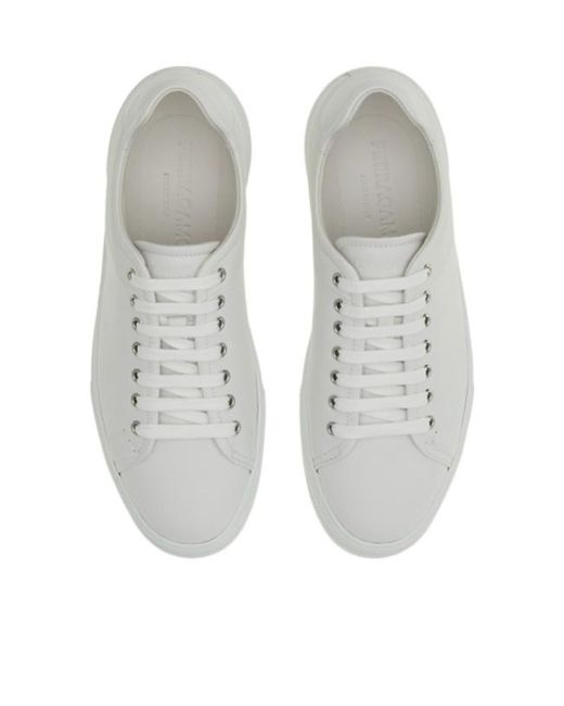 Ferragamo White Round Head Low-Cut Casual Shoes for men