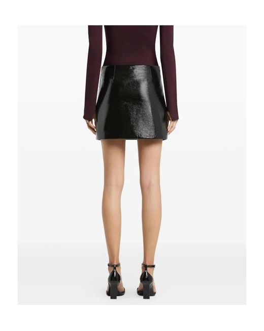 Courreges Black Courrèges A-Line Shaped Vinyl Mini Skirt