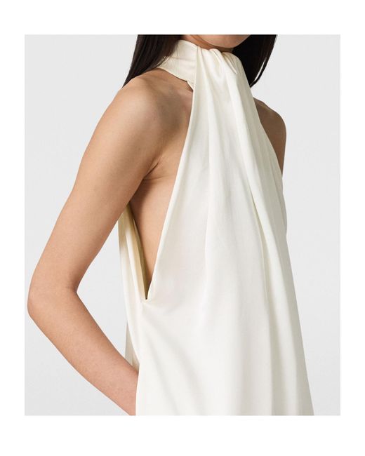 Stella McCartney Halterneck Panel Maxi Dress in White | Lyst