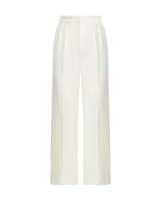 Max Mara White Verbano Mid-Rise Straight Leg Pants