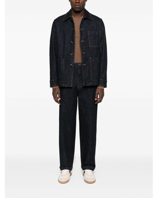Barena Blue High-Waisted Straight-Leg Jeans for men