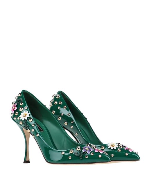 Dolce & Gabbana Green Rhinestone Courts