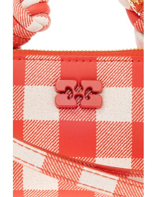 Ganni Red Checked Nano Bou Bag