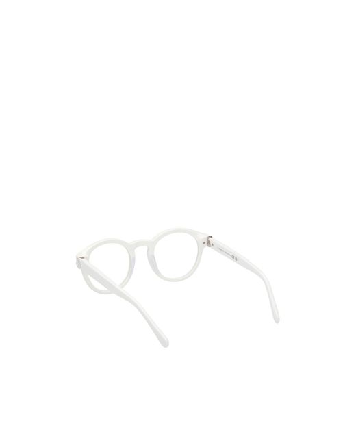 Moncler White Eyewear Round Frame Glasses for men