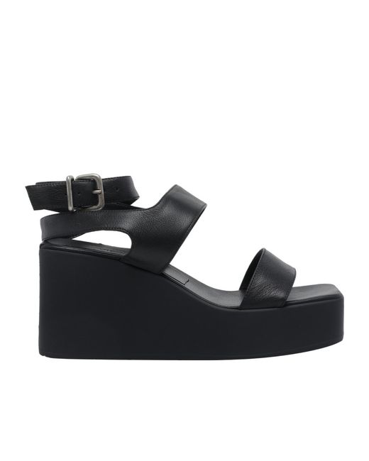 Vic Matié Black Travel Platform Heeled Sandals