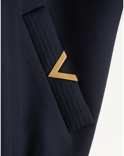 Valentino Blue Logo Plaque Zip-Up Bomber Jacket for men