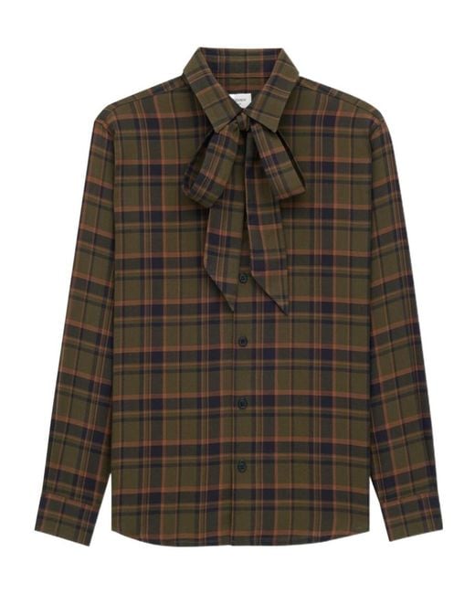Saint Laurent Green Cassandre Lavallière Shirt