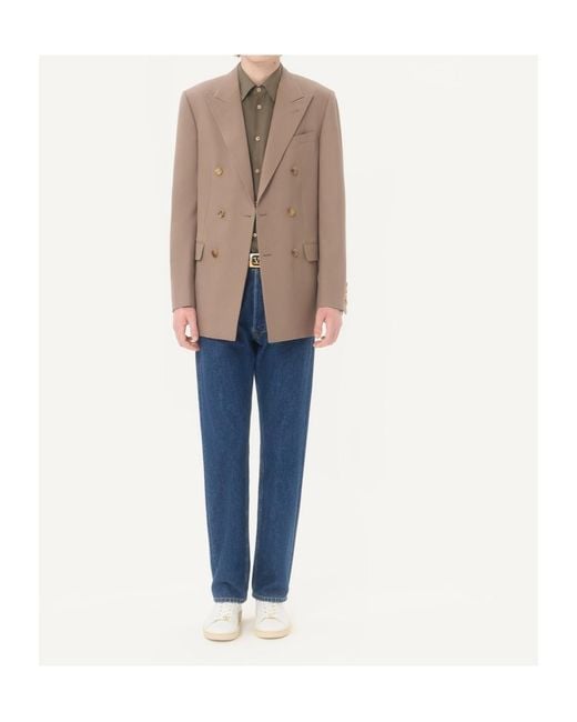 Valentino Brown Double-Breasted Blazer for men