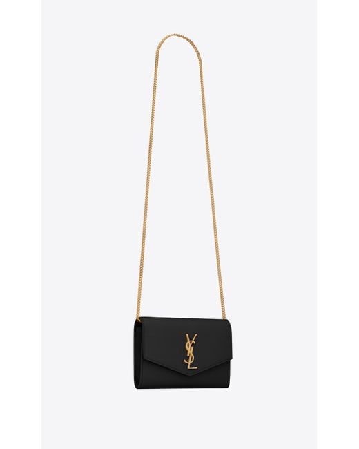Saint Laurent White Uptown Chain Wallet