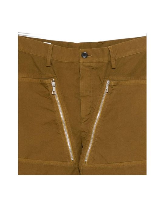 Dries Van Noten Green Zipper Detail Trousers for men