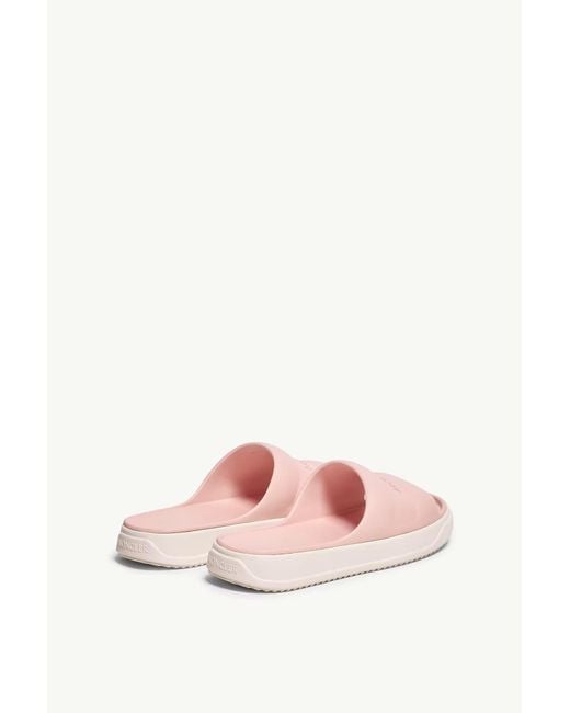 Moncler Pink Altive Logo Slide Sandals