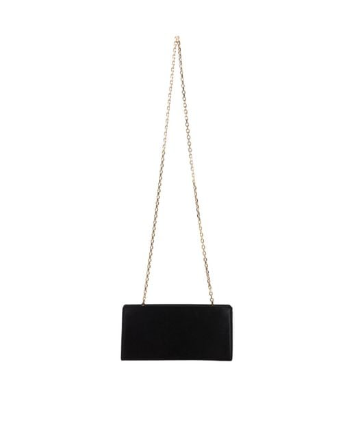 Lanvin Black Flap Top Chain Detail Clutch Bag