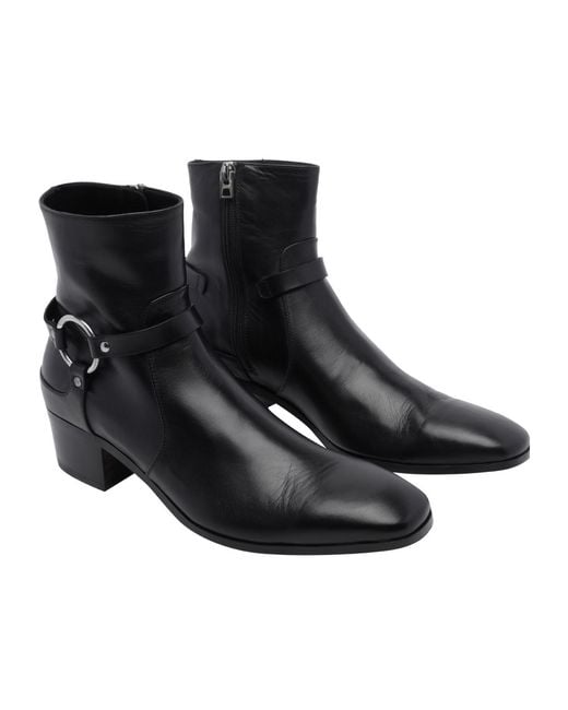 Tom Ford Black Round-Toe Ankle Boots for men