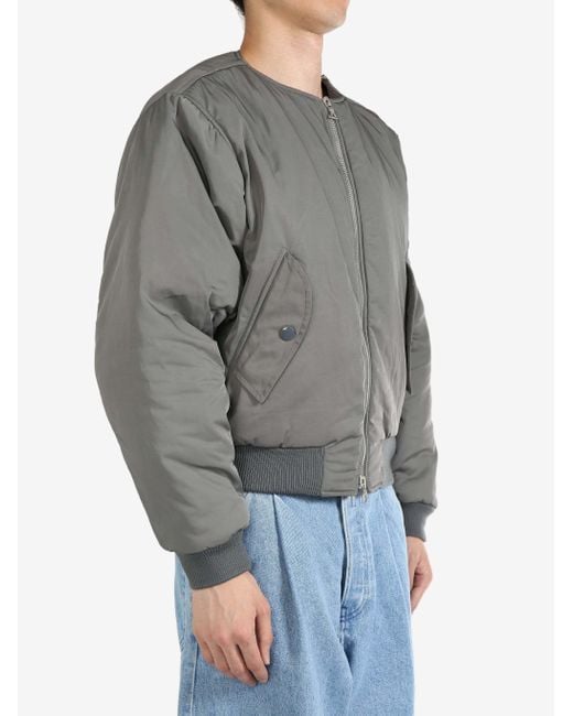 Dries Van Noten Gray Zip-Up Crewneck Jacket for men