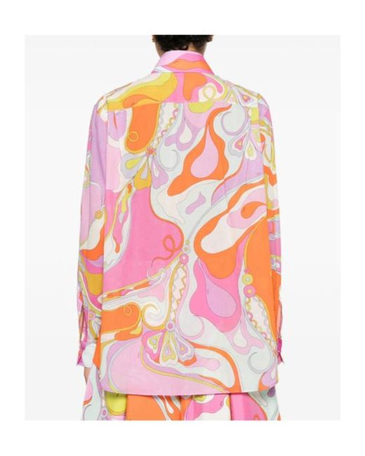 Emilio Pucci Pink Pucci All-Over Printed Button-Up Shirt