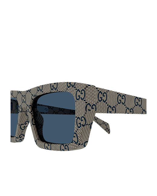 Gucci Blue Eyewear Rectangular Frame Sunglasses for men