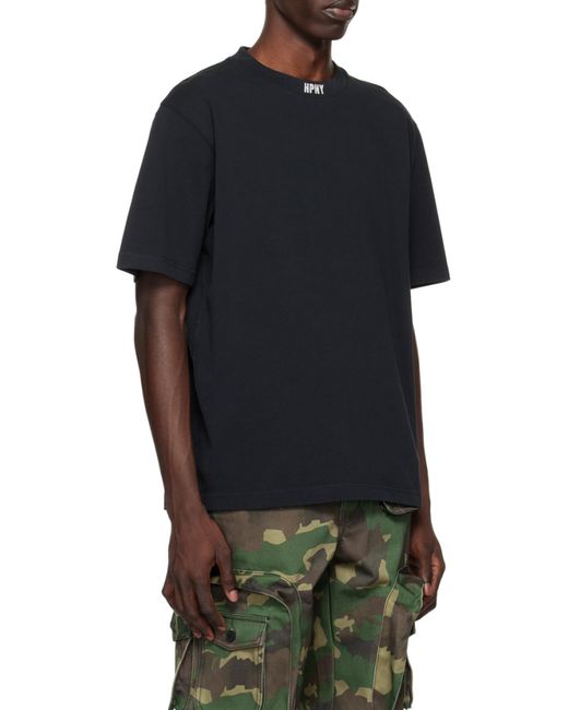 Heron Preston Blue Logo Embroidered Crewneck T-Shirt for men