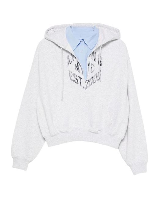 Alexander Wang White Long-Sleeved Layered Hoodie