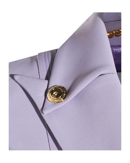 Elisabetta Franchi Purple Double-Breasted Jacket