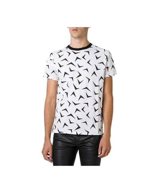 Saint Laurent White Printed T-Shirt for men