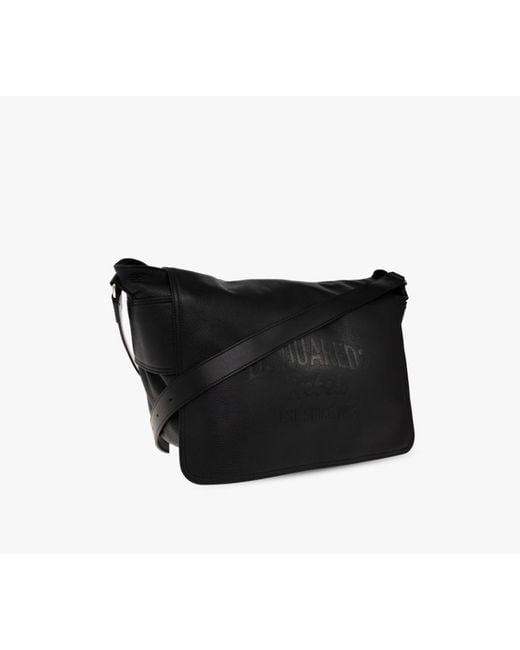 DSquared² Black Logo Embossed Crossbody Bag