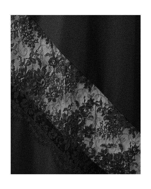 Alex Perry Black Lace-Trimmed Satin Gown