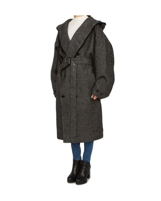 J.W. Anderson Black J.W. Anderson Hooded Long Trench Coat