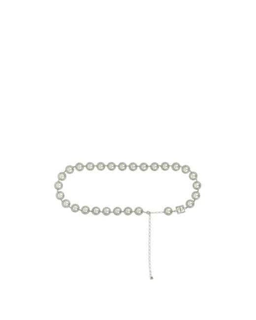 Magda Butrym White Embellished Chain Linked Belt
