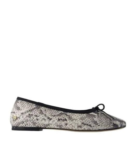 Anine Bing Gray Jamie Embossed Ballerina Shoes