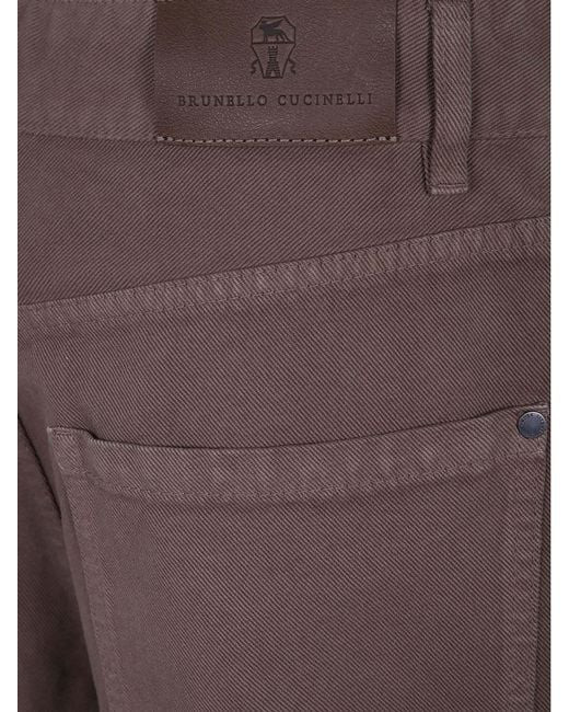 Brunello Cucinelli Brown Casual Pants With Belt Loops