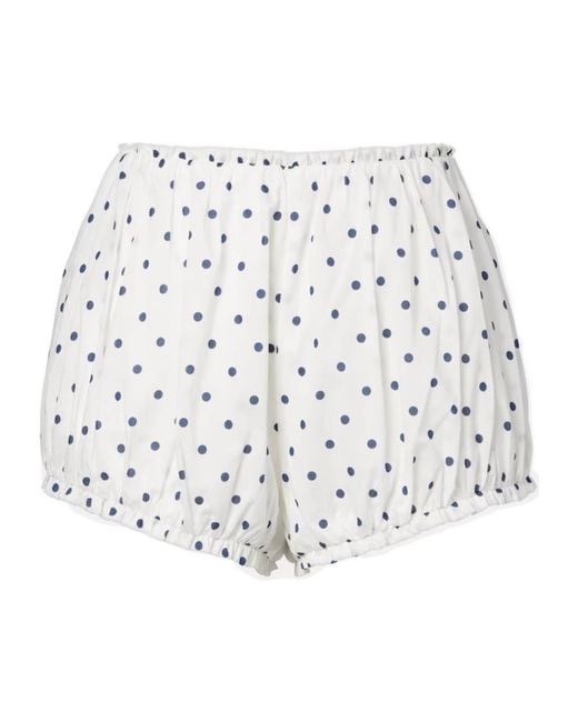 Posse White Edie Polka-Dot Shorts