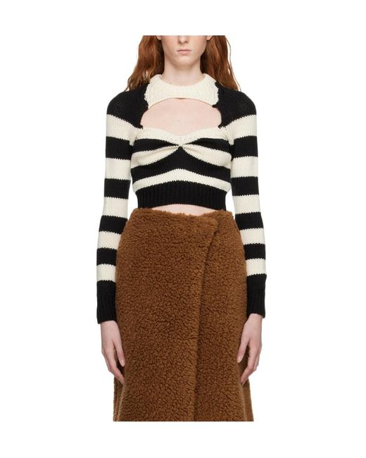 Marni Black Striped Virgin-Wool Top